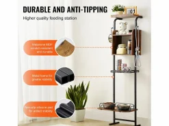 Best Soporte Ajustable para Comederos Elevados para Perros SucceBuy, con Espacio de Almacenamiento y Comederos Elevados Negro