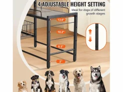Soporte Ajustable para Comederos Elevados para Perros SucceBuy, con Espacio de Almacenamiento y Comederos Elevados