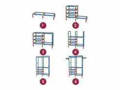 Outlet Soporte de comidas de metal 4 en 1, con 6 estantes, 2 varillas y ganchos, 108x36x170cm Mueble Perchero