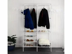 Sale DripeX Soporte de comidas de metal 4 en 1, con 6 estantes, 2 varillas y ganchos, 108x36x170cm Blanco