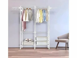 Sale DripeX Soporte de comidas de metal 4 en 1, con 6 estantes, 2 varillas y ganchos, 108x36x170cm Blanco