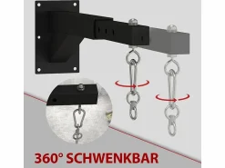 Clearance Soporte de pared ajustable para saco de boxeo, diseño ajustable, acero, (65 x 12 x 20 cm) Negro