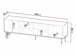 Discount MSO Soporte de TV de diseño Mokt mate de 190 cm Negro