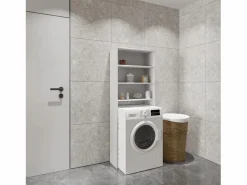 Outlet Soporte para lavadora haaus Fyn, , 65 x 25 x 170 cm Blanco