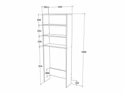 Outlet Soporte para lavadora haaus Fyn, , 65 x 25 x 170 cm Blanco
