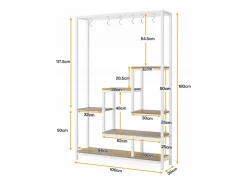 Best Tribesigns Soporte para plantas de interior de 5 niveles, estantería de metal de 180 cm con 10 ganchos de suspensión, soporte multifunción Blanco