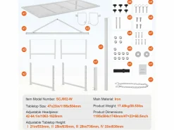 Hot Soporte para Podado de Cabras SucceBuy, Altura 53,3 - 83,8 cm, 119,3 x 58,4 cm, Mesa Blanca Higiene Y Cuidado De Mascotas