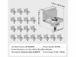 Online Soportes de Montaje de Paneles Solares SucceBuy, 20 Piezas, Ajustables de 35-50 mm, Ligeros para Autocaravanas y Más Energía Solar