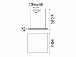 New Ideal Lux Sospensione Moderna Oracle Alluminio-Materie Plastiche Nero Led 53W K Luce Negro