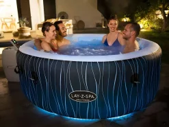 New Spa Hinchable Lay-Z-Spa Holywood 196x66 cm para 6 Personas con Airjet, Luz LED, Cobertor, Almohadas y Mando a Distancia Spa Hinchable