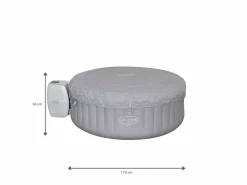 New Bestway Spa Hinchable Lay-Z-Spa St Lucia 170x66 cm para 2-3 Personas con Airjet y Cobertor Gris