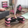 Stepper aeróbico ajustable, de plástico, para fitness y entrenamiento en casa, color negro (80 x 31 x 20 cm)