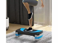 Clearance Stepper aeróbico ajustable, 3 alturas, plástico, azul claro (80 x 31 x 10-20 cm)