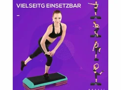 Stepper aeróbico de altura regulable, antideslizante, PVC, (110x40x20cm)