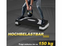 Stepper aeróbico regulable en altura 10/15/20 cm, plástico robusto, , antideslizante (80x31x20 cm)