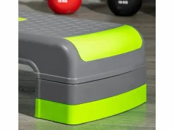 Outlet Stepper aeróbico regulable en 3 alturas, plástico resistente, /verde, hasta 150 kg (78x28x20 cm) Gris