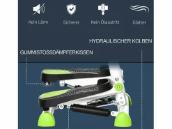 Discount Stepper de fitness con pantalla LCD y asas, para entrenar en casa, de acero y ABS, verde (55 x 44 x 108 cm) Cinta De Correr