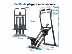 Online MERACH Stepper vertical , LCD, 3 niveles de resistencia ajustables, altura ajustable, plegable, estable, para uso doméstico, máx 150 kg, Negro