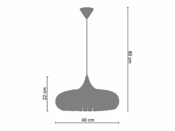 TOSEL Suspensión ,metal,Aluminio , A 80xD40x P 40cm