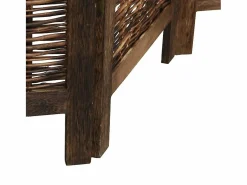Clearance Tabique divisorio de 4 paneles de paulownia maciza en color marrón oscuro Marru00f3n