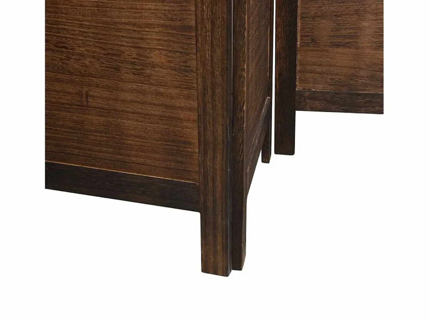 Tabique divisorio de 3 paneles en marrón oscuro fabricado en paulownia maciza Marru00f3n