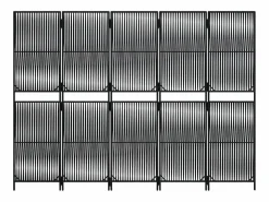 Tabique divisorio de 5 paneles de mimbre de resina negra