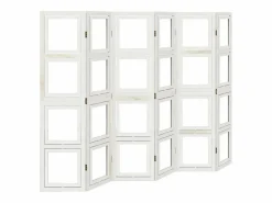 Tabique divisorio de 6 paneles en madera maciza de paulownia blanca