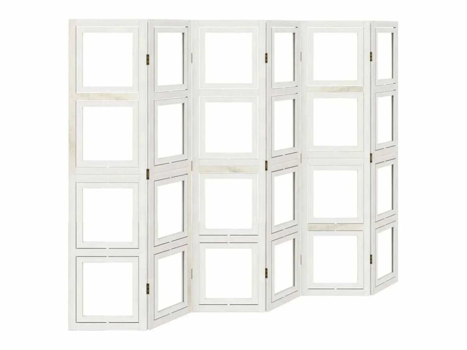 Tabique divisorio de 6 paneles en madera maciza de paulownia blanca