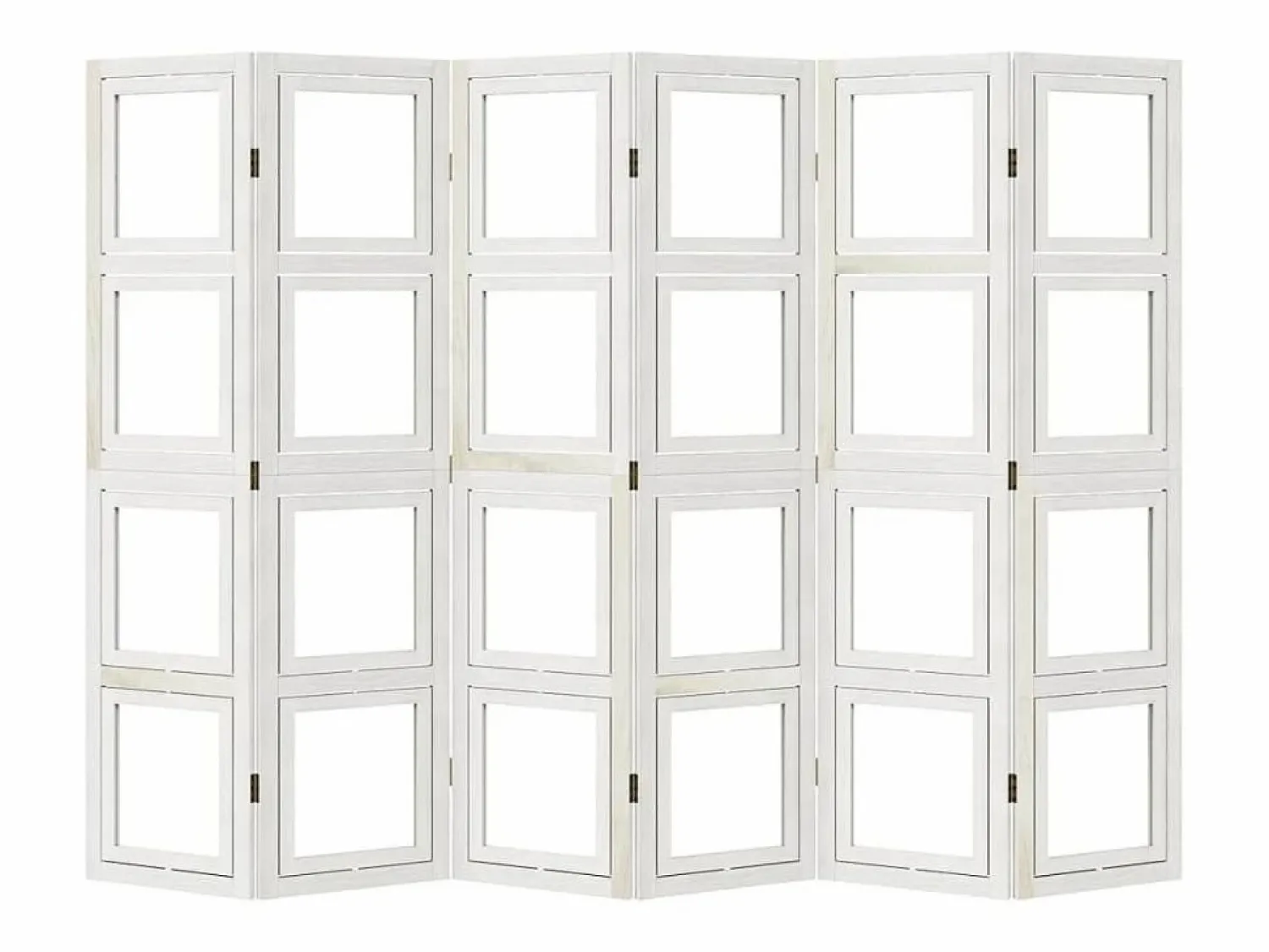 Tabique divisorio de 6 paneles en madera maciza de paulownia blanca