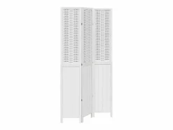 Hot Tabique divisorio de 3 paneles en madera maciza de paulownia blanca Blanco