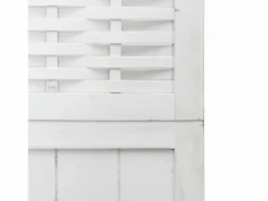 Hot Tabique divisorio de 3 paneles en madera maciza de paulownia blanca Blanco