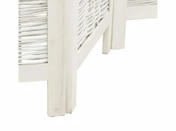 Outlet Tabique divisorio de 6 paneles en madera maciza de paulownia blanca Blanco