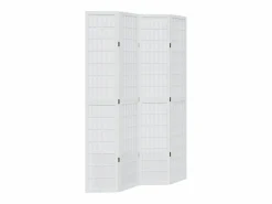Tabique divisorio de 4 paneles en madera maciza de paulownia blanca