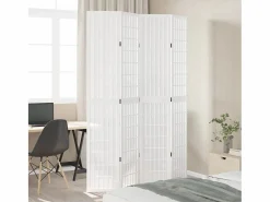 Tabique divisorio de 4 paneles en madera maciza de paulownia blanca