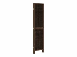 Outlet Tabique divisorio de 4 paneles de paulownia maciza en color marrón oscuro Marru00f3n