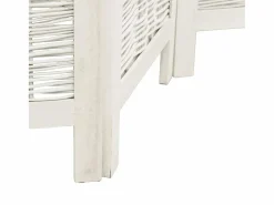 Best Tabique divisorio de 3 paneles en madera maciza de paulownia blanca Blanco