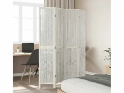 Tabique divisorio de 4 paneles en madera maciza de paulownia blanca
