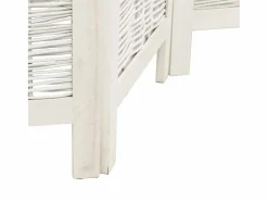 Tabique divisorio de 4 paneles en madera maciza de paulownia blanca