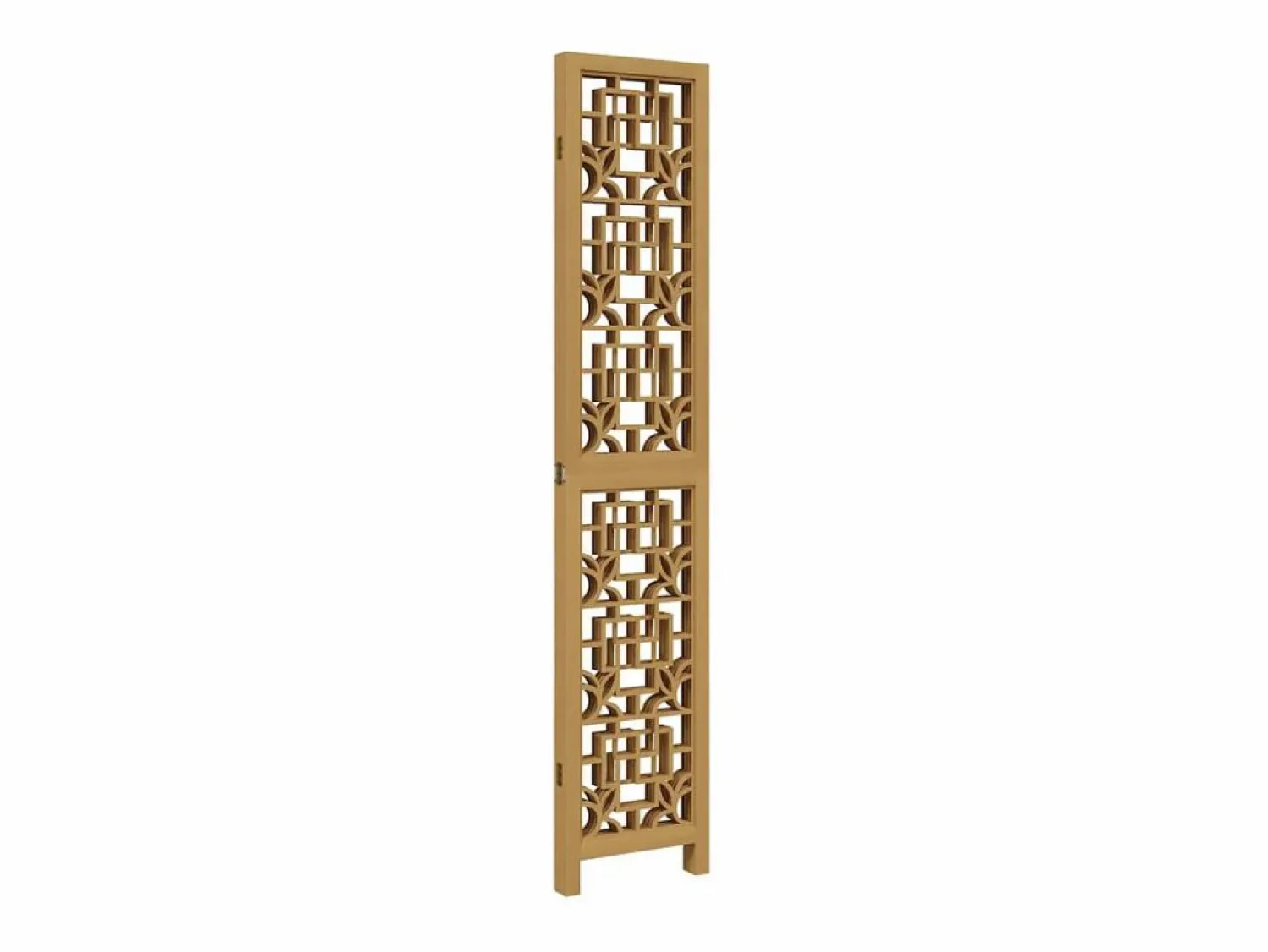 Tabique divisorio de 4 paneles en madera maciza de paulownia marrón