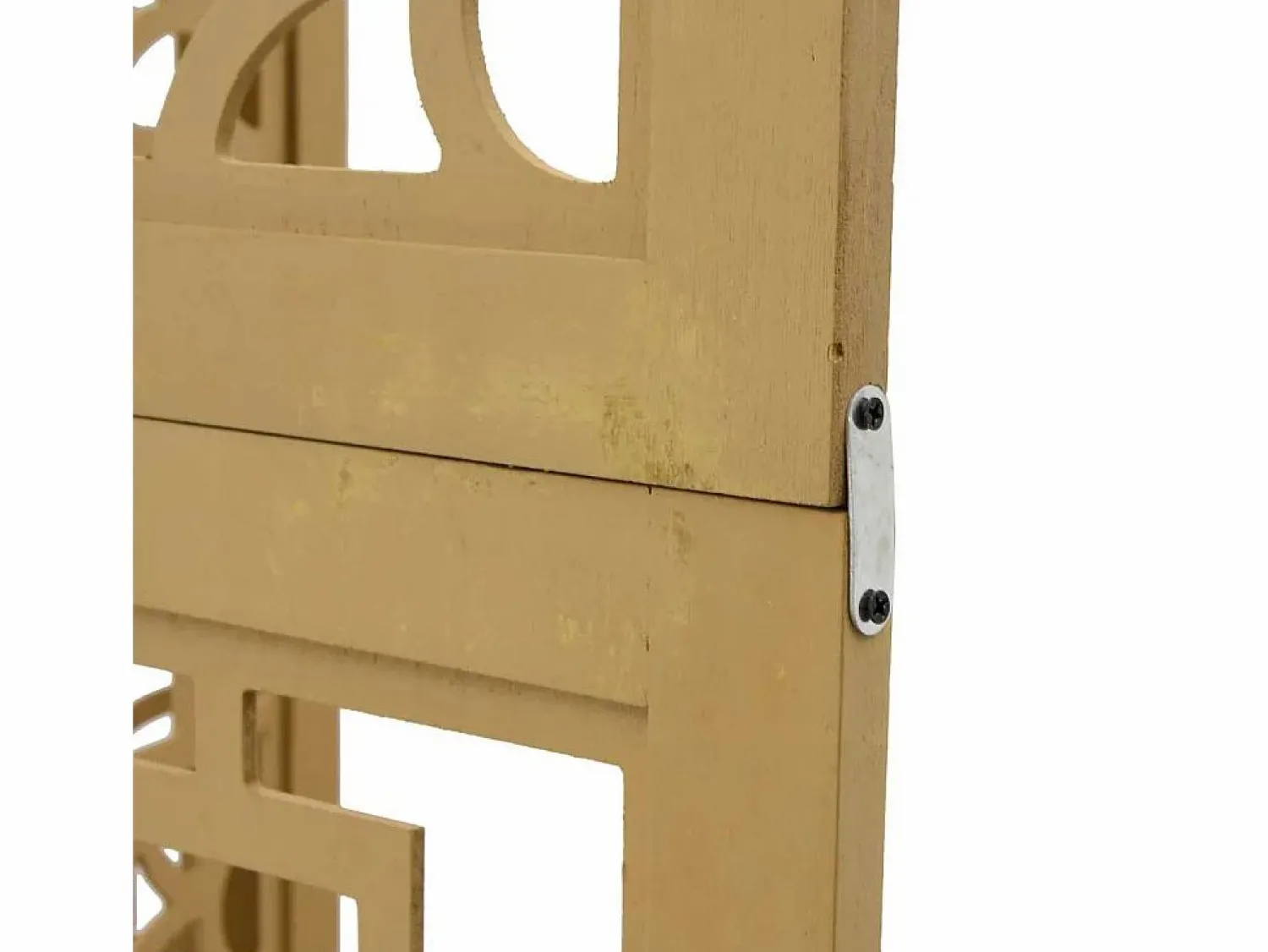 Tabique divisorio de 4 paneles en madera maciza de paulownia marrón