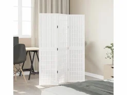 Tabique divisorio de 3 paneles en madera maciza de paulownia blanca