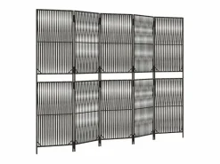 Tabique divisorio de 5 paneles de mimbre de resina