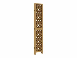 Tabique divisorio de 6 paneles en madera maciza de paulownia marrón