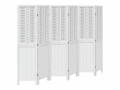 Sale Tabique divisorio de 6 paneles en madera maciza de paulownia blanca Biombo
