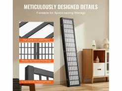 Clearance Tabique Divisorio SucceBuy, Tabique Divisorio Japonés de 4 Paneles, Tabique Japonés Portátil, de Madera, Gira 360°, 162 x 170 x 1,9 cm, para Separar Habitaciones Biombo
