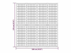 Discount Tabique plegable 4 paneles 160x170 cm Blanco