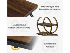 Tribesigns Tabla de apoyo estrecha de 3 niveles, Mesa de salón de madera con marco de metal negro, Mesa baja industrial para sofá