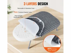 Sale Tabla de Planchar de Mesa SucceBuy, 59,4 x 36,6 cm, Tabla de Planchar Compacta, Funda Resistente al Calor Gris antracita