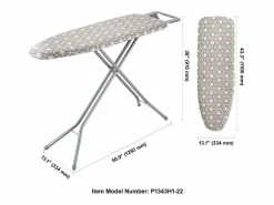 Outlet Tabla de Planchar SucceBuy, Gran Superficie de Planchado, 129,5 x 33 Cm, 4 Capas Perchero