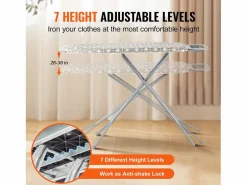 Outlet Tabla de Planchar SucceBuy, Gran Superficie de Planchado, 129,5 x 33 Cm, 4 Capas Perchero